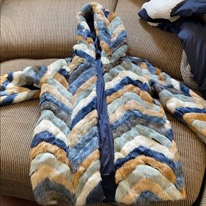 Chevron fuzzy jacket